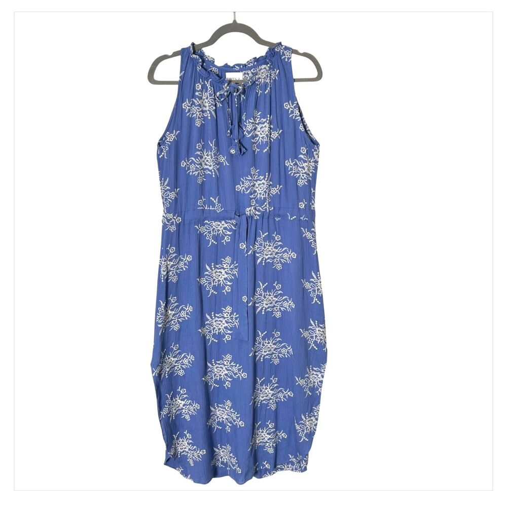 MISA Los Angeles Blue Embroidered Maxi Dress Size Small Made in USA